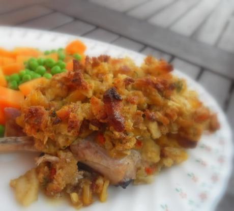 Baked Chops with a Bread Dressing