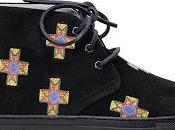 Cross Colors: Toro Shoes Black Velour Chukka Sneaker With Yellow Embroidery