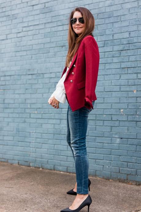 Amy Havins wears red, white and blue from white house black market.