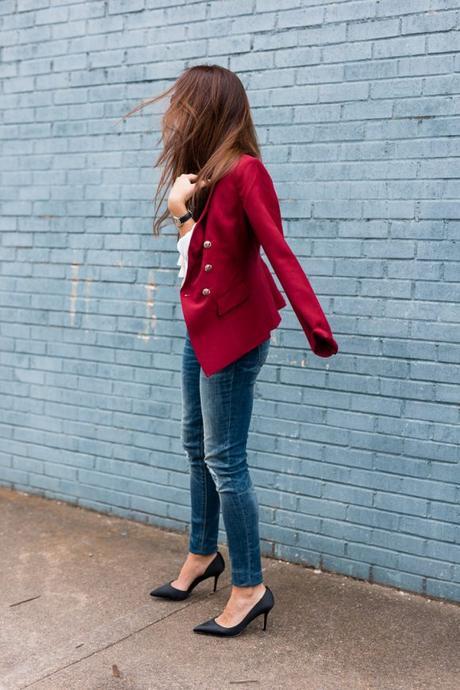 Amy Havins wears red, white and blue from white house black market.