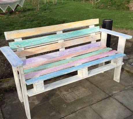 Pallets repurposed as a bench