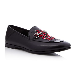 The Old And New Of It All:  Gucci Brixton Snake-Appliqué Loafers