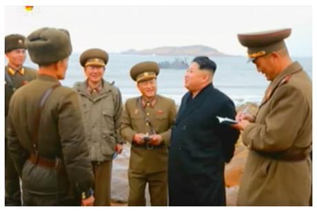 Kim Jong Un after his arrival on Changjae Islet (Photo: Korean Central Television).