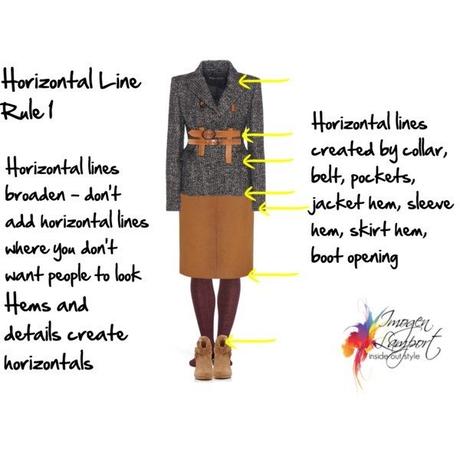 Where are horizonal lines found on clothes?