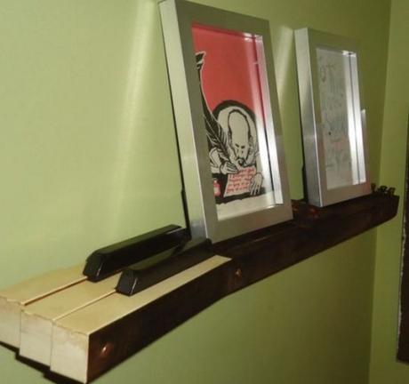 Piano Keys Used To Make Shelf