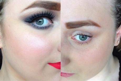 Check out this light (natural) vs. dark (glamorous) split-face look. Click to see more photos.