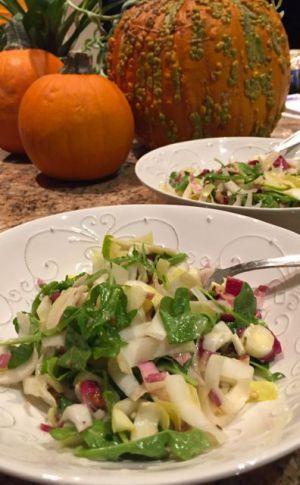 A Fresh Fall Salad: Walnuts, Apples, Endive, Arugula