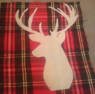Deer Head Applique Pillow