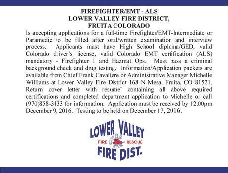 FIREFIGHTER/EMT – INTERMEDIATE / Lower Valley Fire Dist. (CO) 15202735_553198004879801_3220046779877040684_n