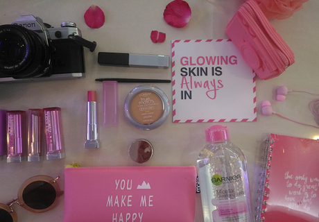 Garnier Micellar Water Pink Flat lay