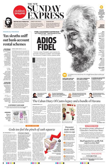 The death of Fidel Castro: how newspapers covered it