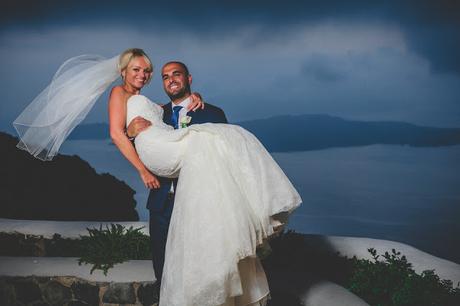 Santorini Romantic wedding at Venetsanos winery