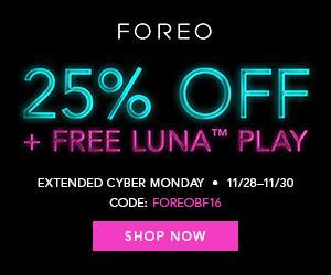 Extended Cyber Monday - 25% Off Site-Wide + Free LUNA play With Purchase Using Code: FOREOBF16 - Valid 11.27 - 11.30.16