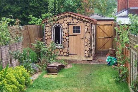 Logs Transformed Into a Garden Shed