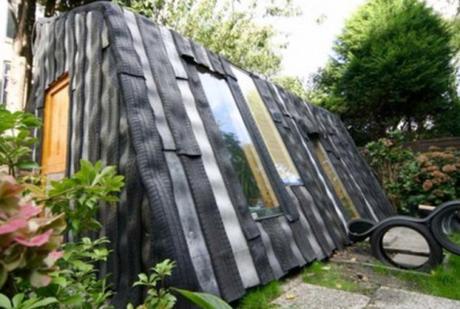 Tyres Transformed Into a Garden Shed