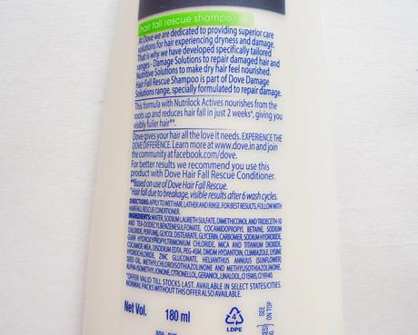 Dove Hair Therapy Hairfall Rescue Shampoo with Nutrilock Actives Review