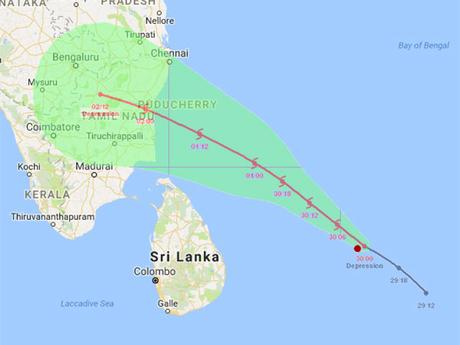 cyclone 'Nada' to hit Tamilnadu ~ rains predicted