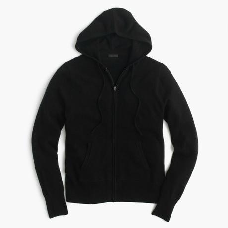 zipped cashmere hoodie