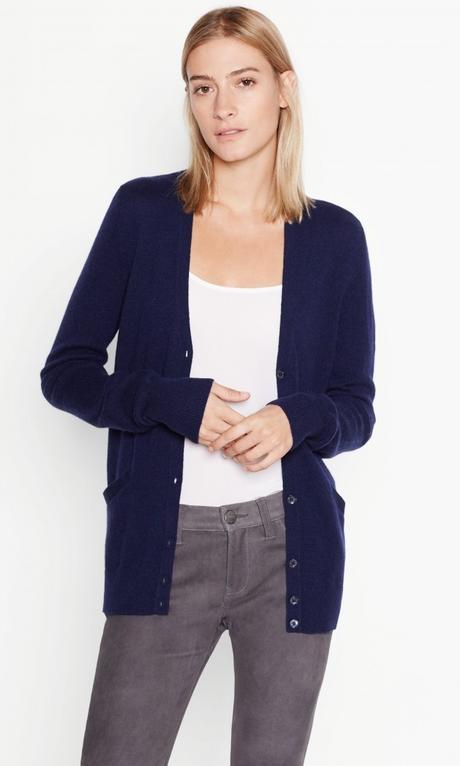 navy cashmere cardigan