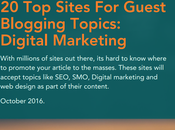Sites Guest Blogging Topics: SEO, SMO, Design Marketing