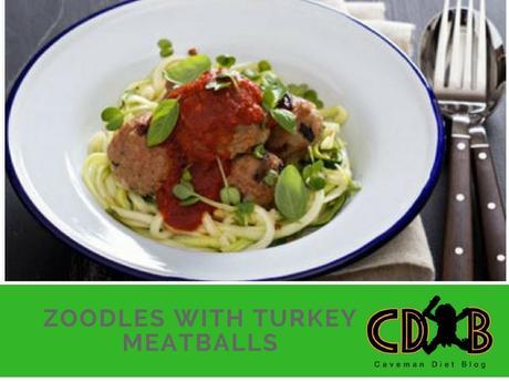 paleo dinner recipes zoodles with turkey meatballs main image