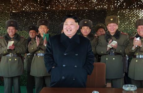 Kim Jong Un smiles whilst watching a live artillery exercise conducted by elements under the KPA Southwestern Command (Photo: Rodong Sinmun).