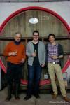 Frank Boon, Christopher Barnes (me), & Karel Boon at Brouwerij Boon (Photo by Kevin Desmet of belgianbeergeek.be)