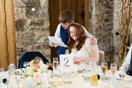 Bride's son gives speech hugs mom Tips for children at weddings