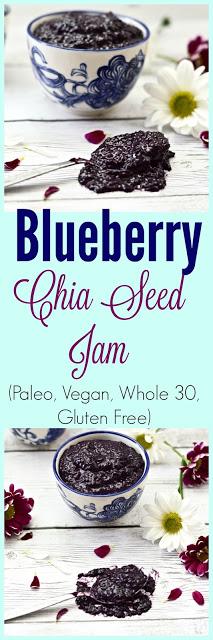 Blueberry Coconut Chia Seed Jam (Paleo, Gluten Free, Sugar Free, Whole 30, Vegan)