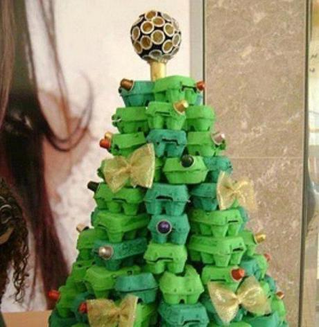 Christmas Tree Made From Recycled Egg Cartons
