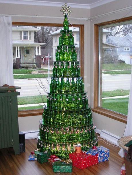 Christmas Tree Made From Recycled Beer Bottles