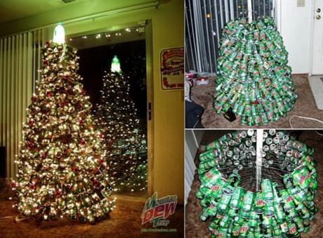 Christmas Tree Made From Recycled Drinks Cans