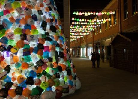 Christmas Tree Made From Recycled Plastic Bags