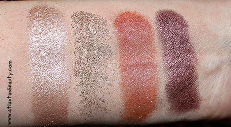M.A.C Cosmetics Nutcracker Sweet Gold Pigments and Glitter Kit Swatches