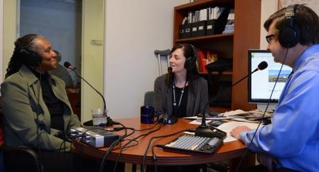 Podcast guest Andrea Ewart (left), with hosts Julie Johnson and Ken Jaques.
