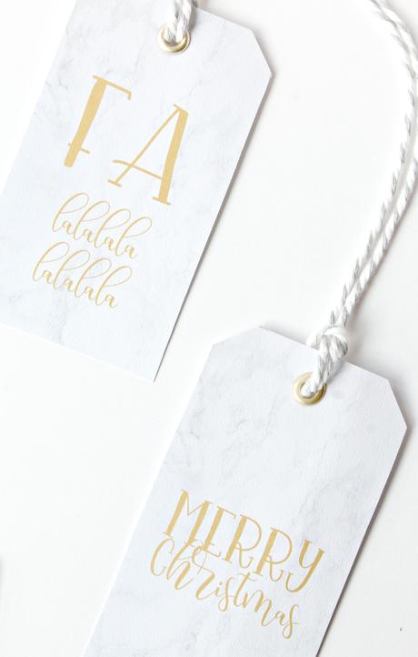 Free Marble and Gold Gift Tags