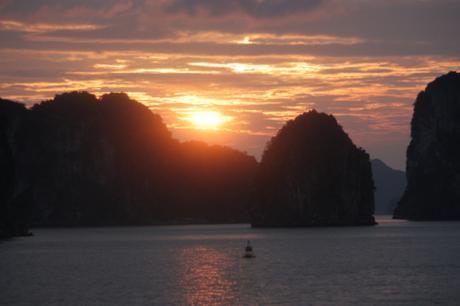 New Year's Day sunrise over Bai Tu Long Bay, Vietnam