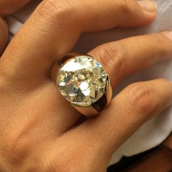 Bepsi’s 12.54 Carat Old European Cut Diamond Ring (Top View) - image from Bepsi