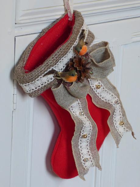Victorian Christmas Stocking Craft Tutorial Felt Burlap