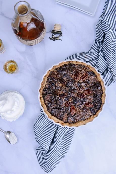 Whole Grain Chocolate Pecan Tart with Bourbon Whipped Crème Fraîche // www.WithTheGrains.com