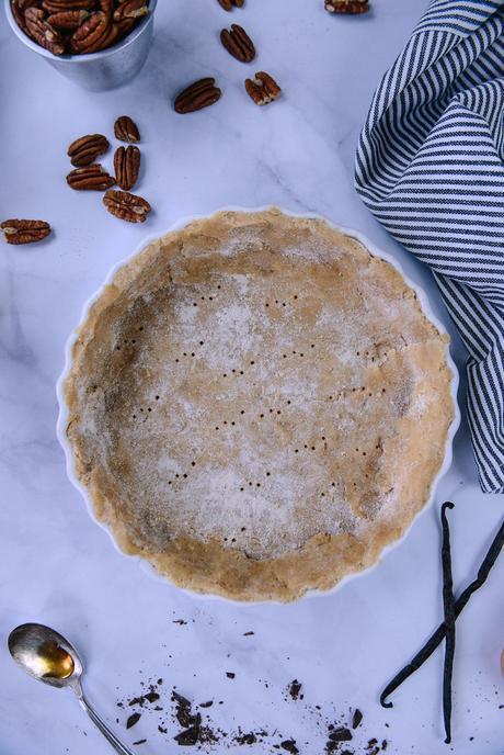Whole Grain Chocolate Pecan Tart with Bourbon Whipped Crème Fraîche // www.WithTheGrains.com