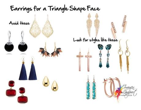 Earrings to flatter a triangle shape face