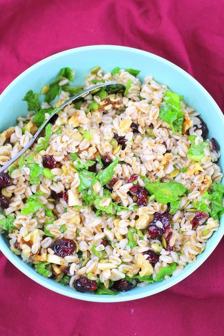 Farro Salad with Cranberries, Walnuts and Kale Farro Salad with Cranberries, Walnuts and Kale