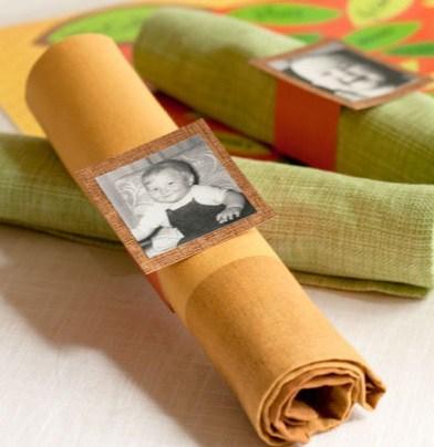 Photos Turned into Napkin Rings