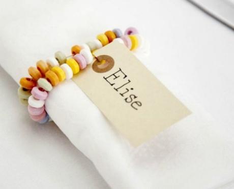 Candy Bracelet Turned into Napkin Rings