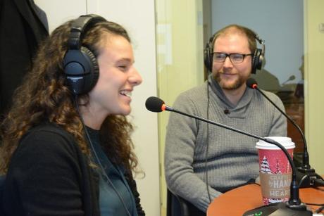 Podcast guests Abi Stoltzfus (left) and Henry LaGue