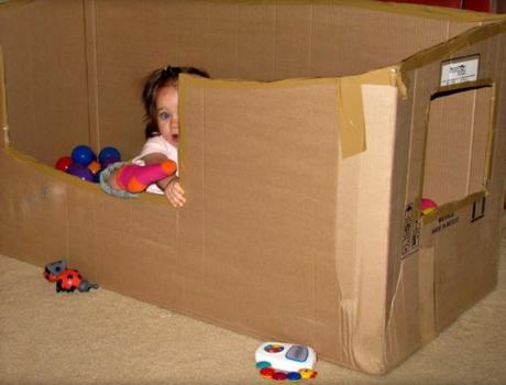 Cardboard Box Turned Into a Ball Pit