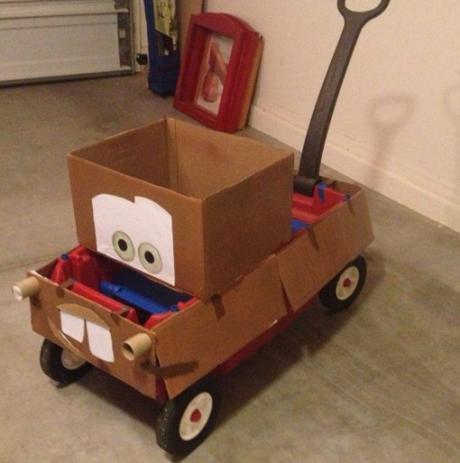Cardboard Box Turned Into Mater from Cars