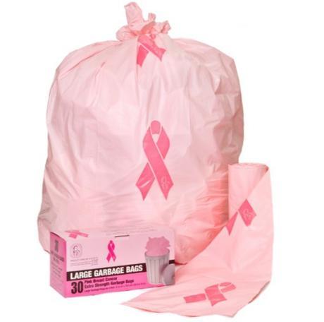 Pink Ribbon Novelty Bin Bags