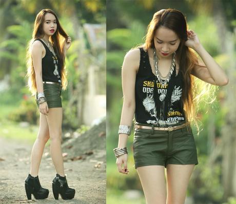 Look 343: Army Green in Leather